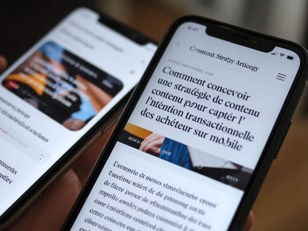 Comment concevoir une stratégie de contenu pour capter l'intention transactionnelle des acheteurs sur mobile