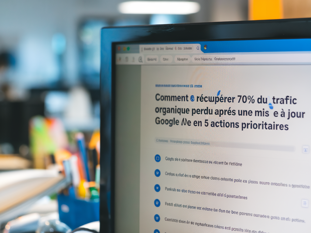 Comment récupérer 70% du trafic organique perdu après une mise à jour google en 5 actions prioritaires
