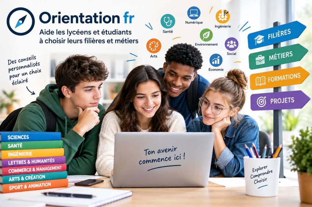 Orientation fr : aide les lycéens et étudiants à choisir filières, métie